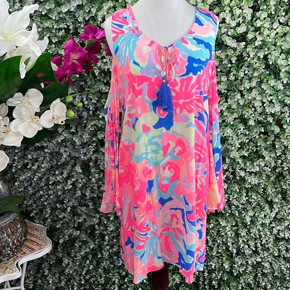 Lilly Pulitzer Playa Hermosa Benicia Cold Shoulder Tunic Dress - Picture 1 of 12